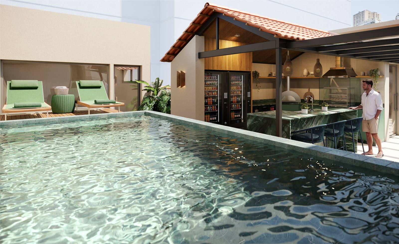 Imagem ilustrativa da piscina do rooftop