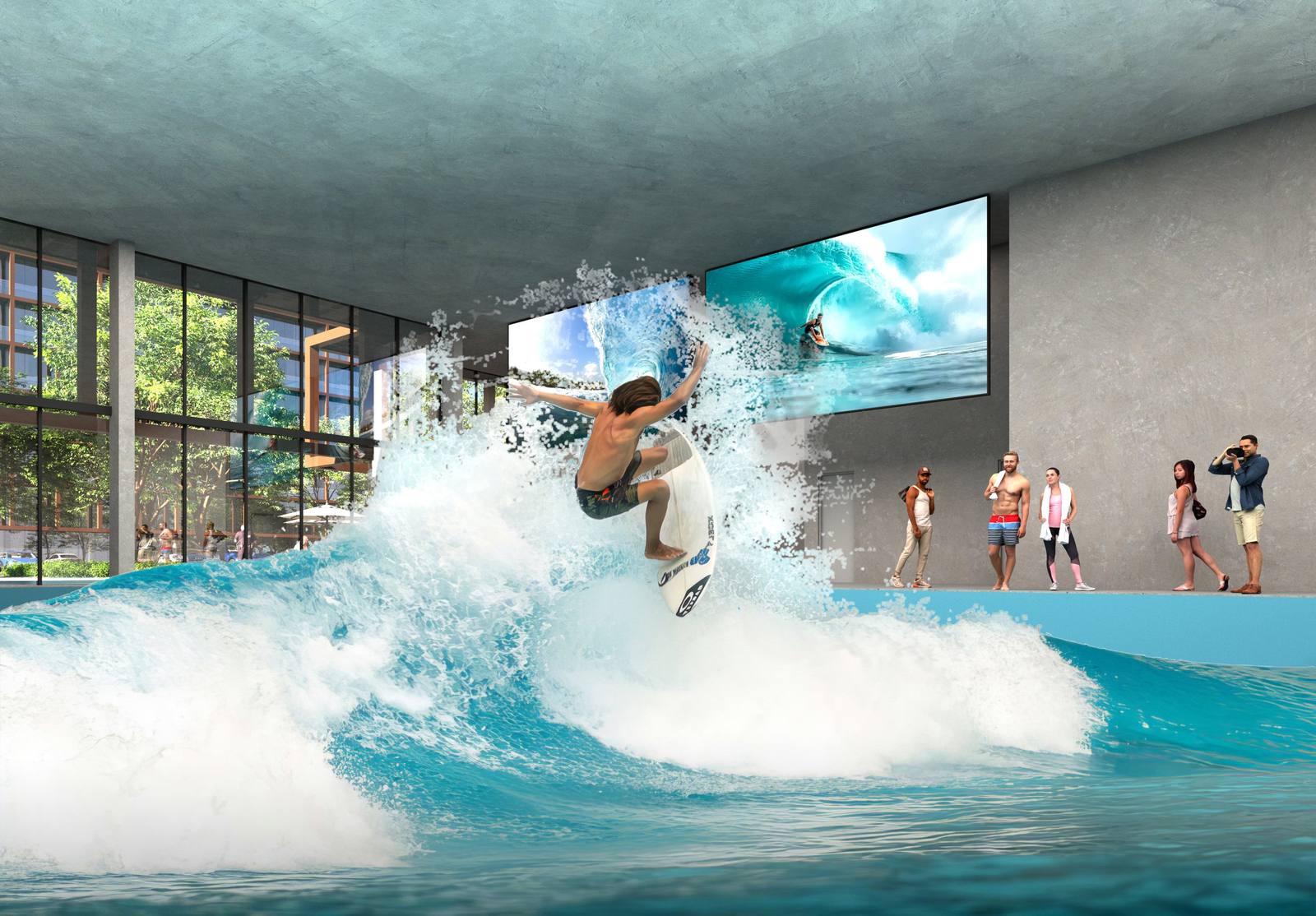 Imagem ilustrativa da piscina de surf indoor