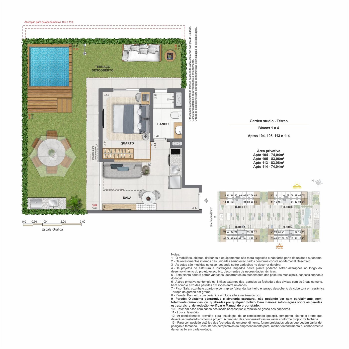 Planta humanizada ilustrativa do garden studio 104