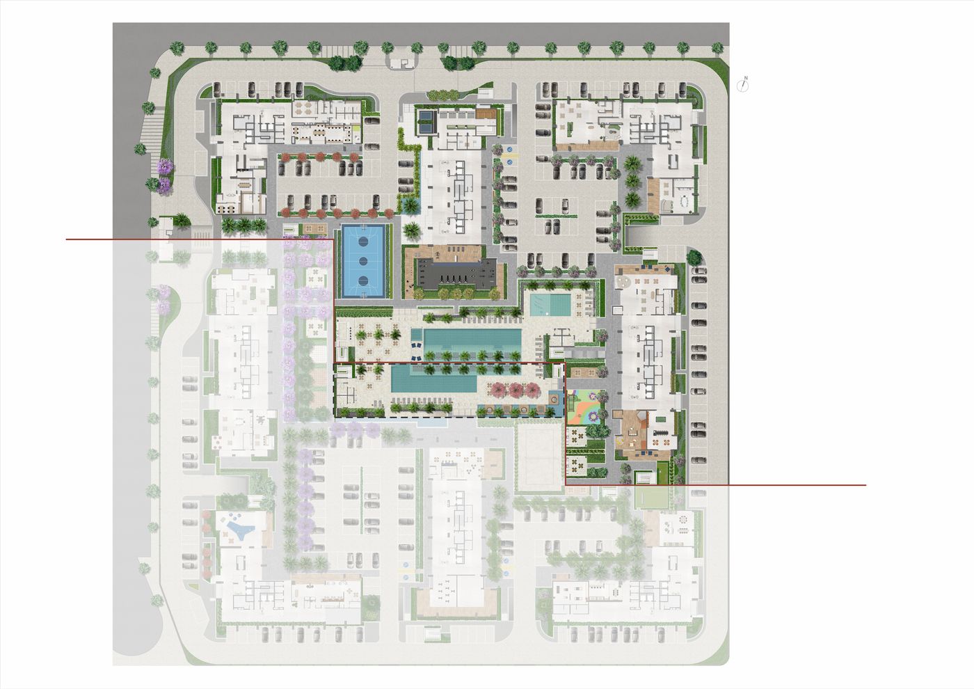 Implantação ilustrada do Grand Quartier