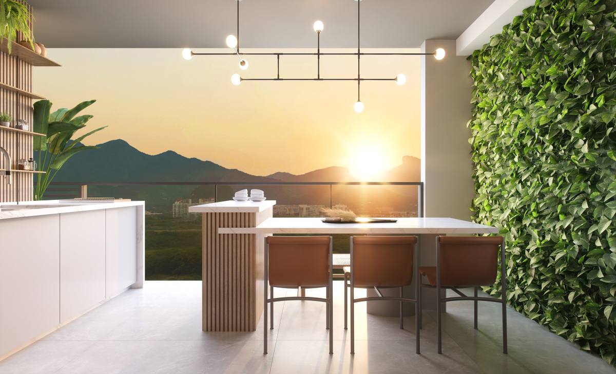 Imagem ilustrativa da varanda de um apartamento de 3 suítes