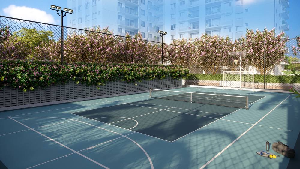 Imagem ilustrativa da quadra poliesportiva com pickleball