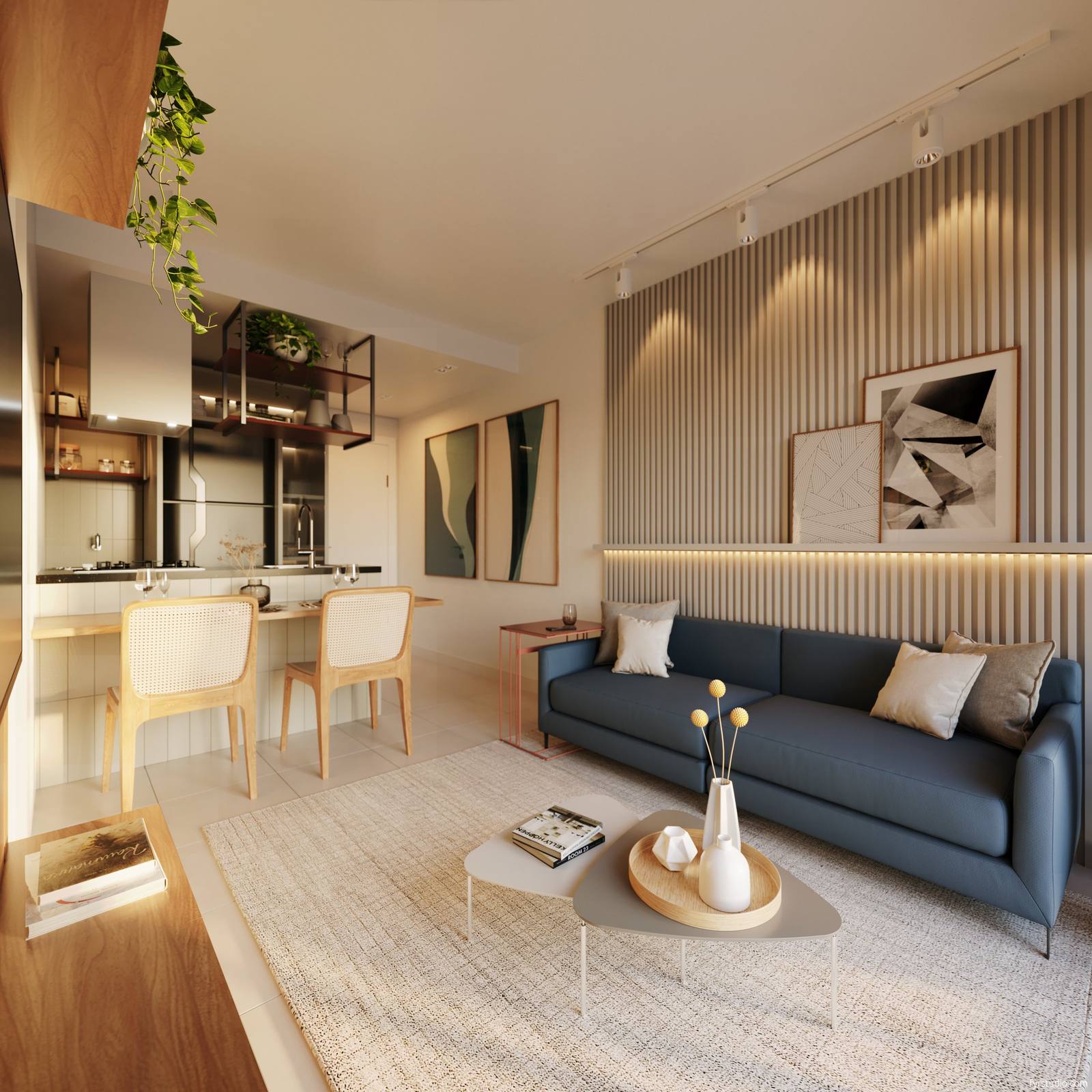 Imagem ilustrativa do living de um apartamento