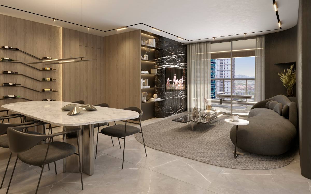 Imagem ilustrativa da sala do apartamento 1704 do Ed. Coupé