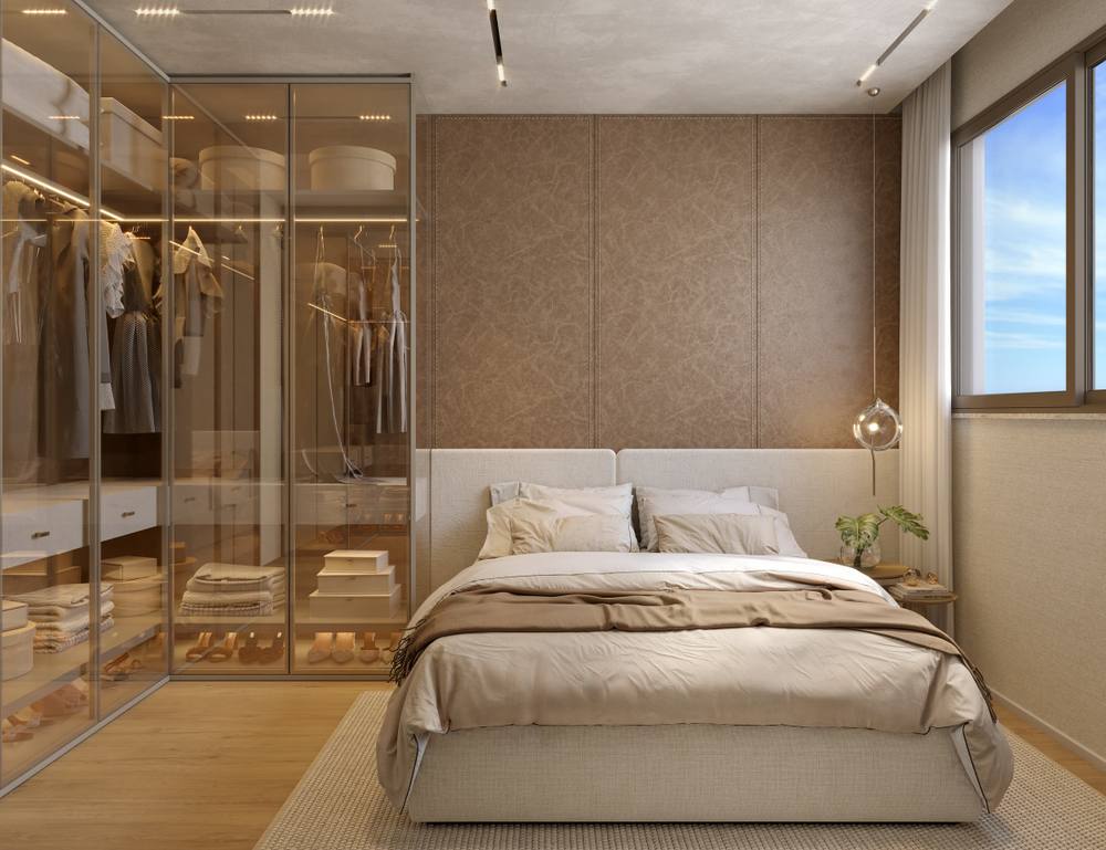 Imagem ilustrativa da suíte do apartamento de 3 quartos