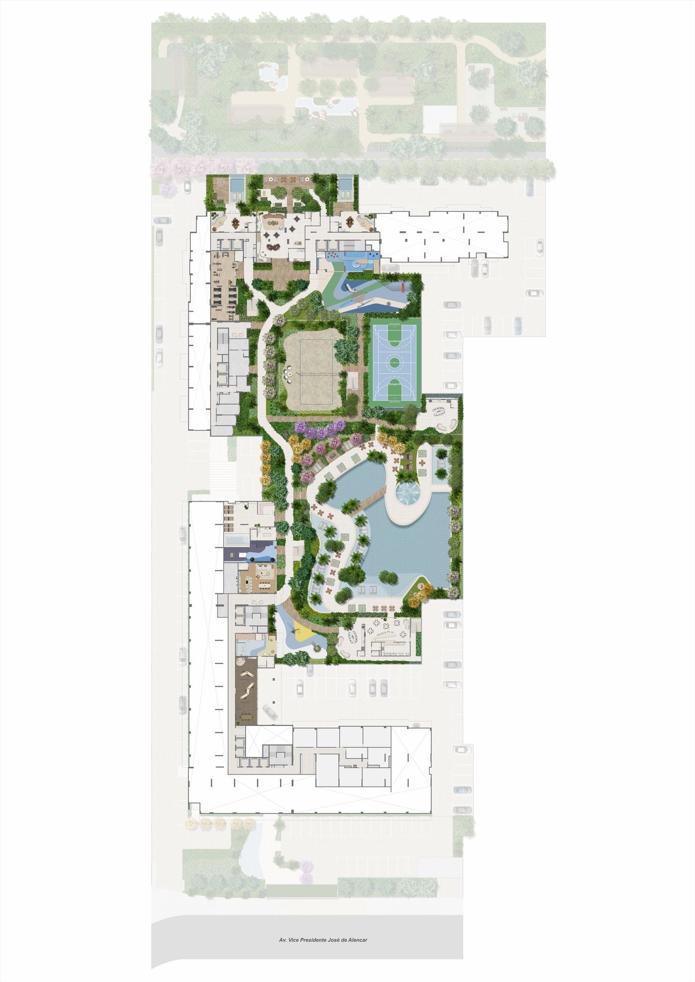Planta ilustrada da implantação do In The Park