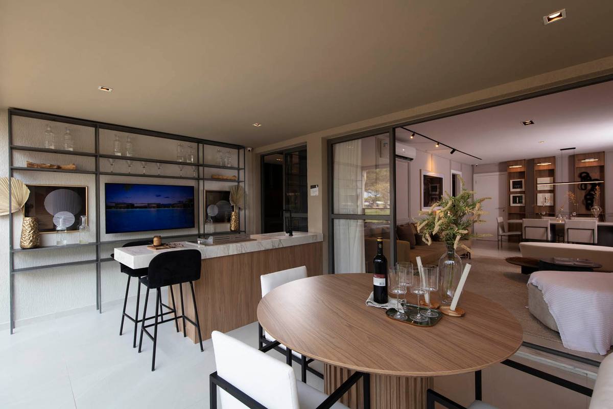 Apartamento decorado do Ed. Venice — varanda gourmet
